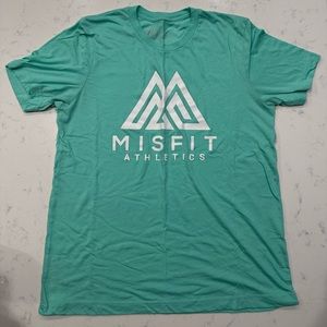 Misfit Athletics Men’s bright teal tee. Size Large